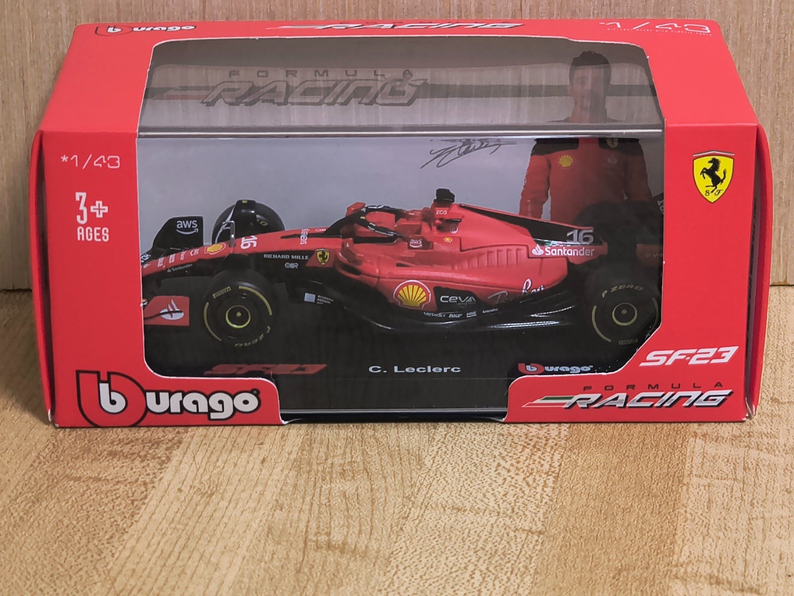 Burago Formula 1 Racing C. Leclerc 1/43 Scale F1-75 Official Product Of Ferrari