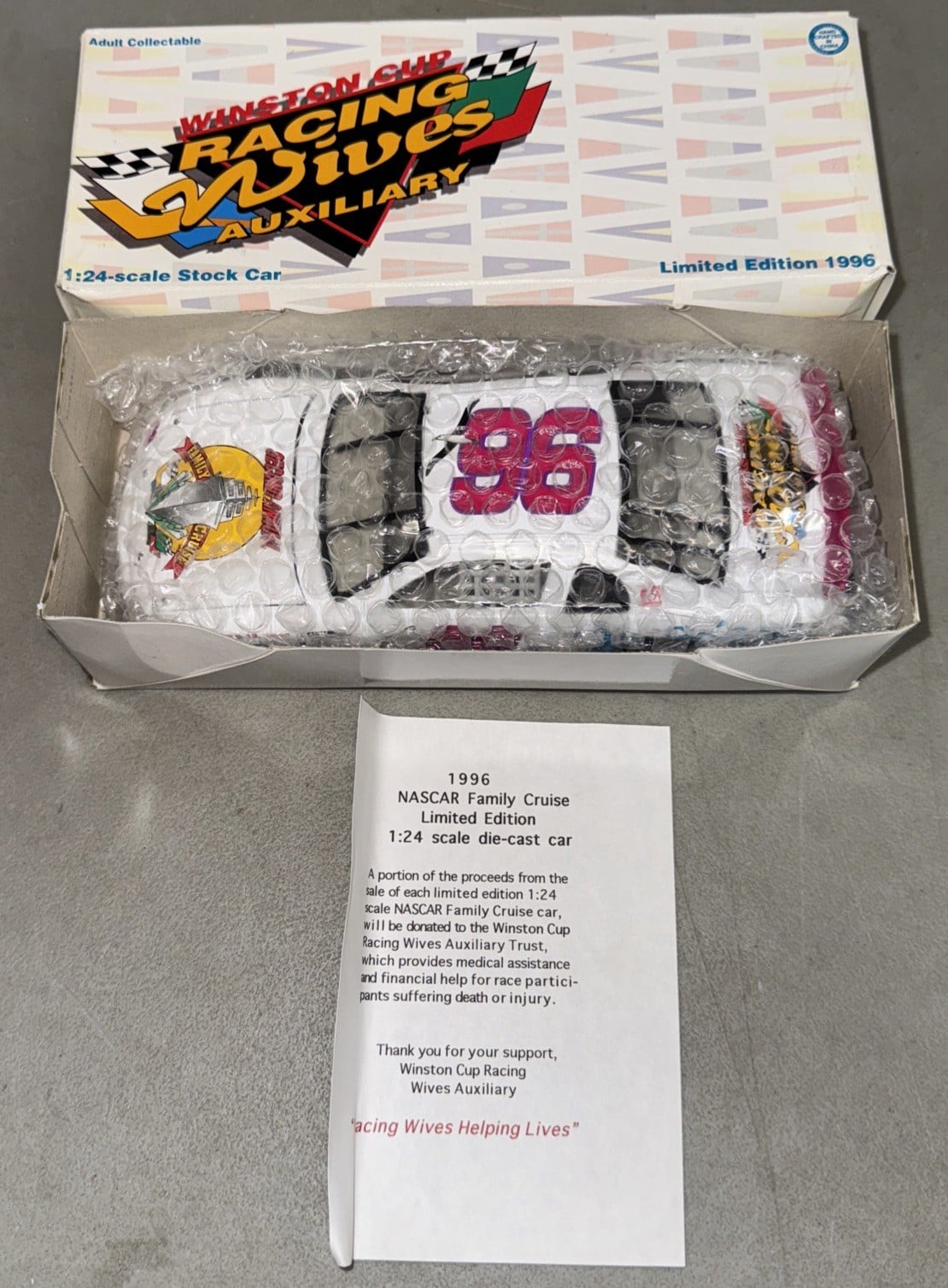 Action CWC 1996 1:24 #96 Winston Cup Racing Wives Auxiluary Nascar Family Cruise
