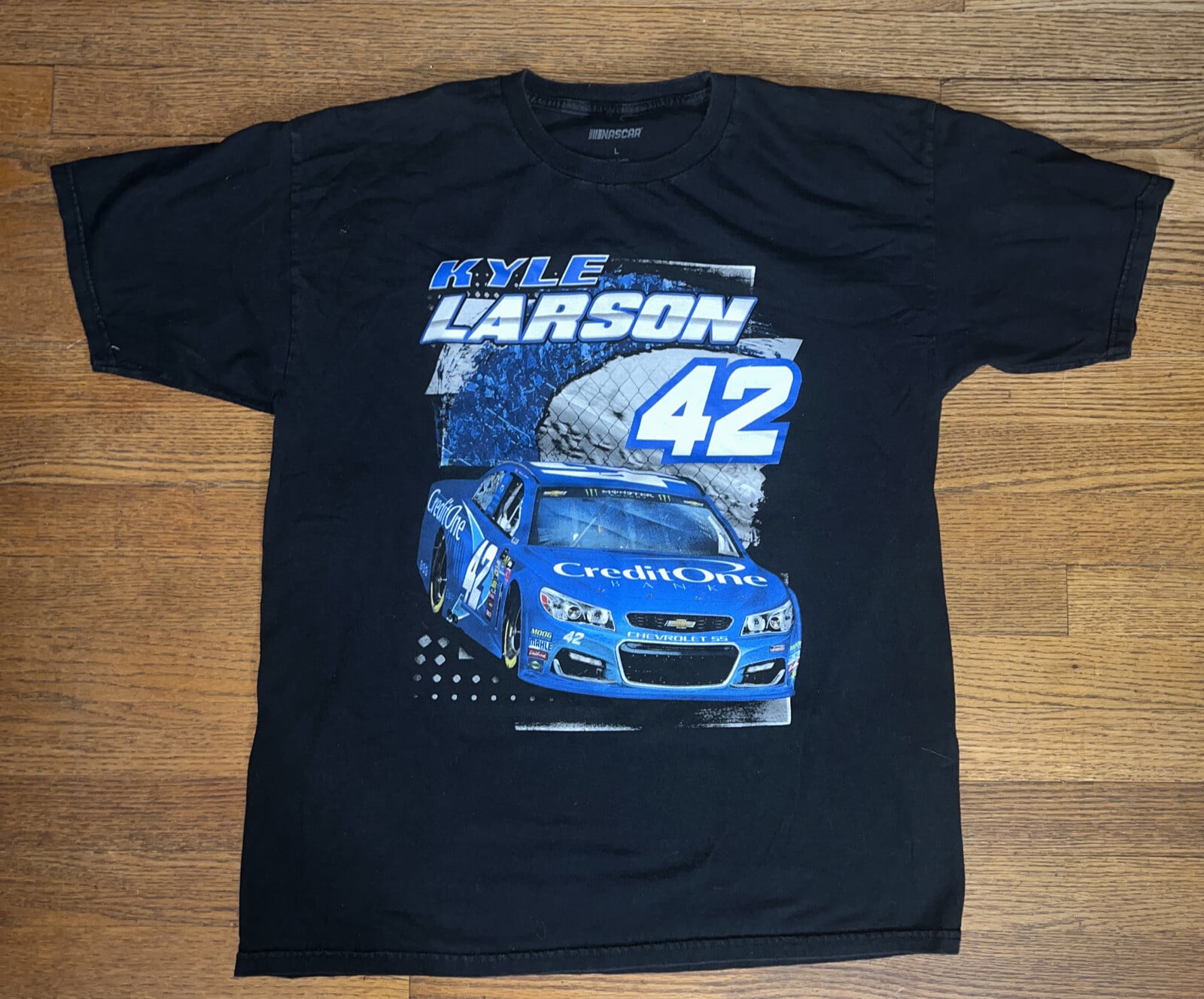 NASCAR Kyle Larson #42 T-Shirt Double Sided๏ฟผ