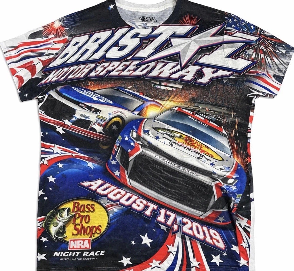 Bristol Motor Speedway NASCAR Night Race Shirt M Bass Pro Shops โฆ