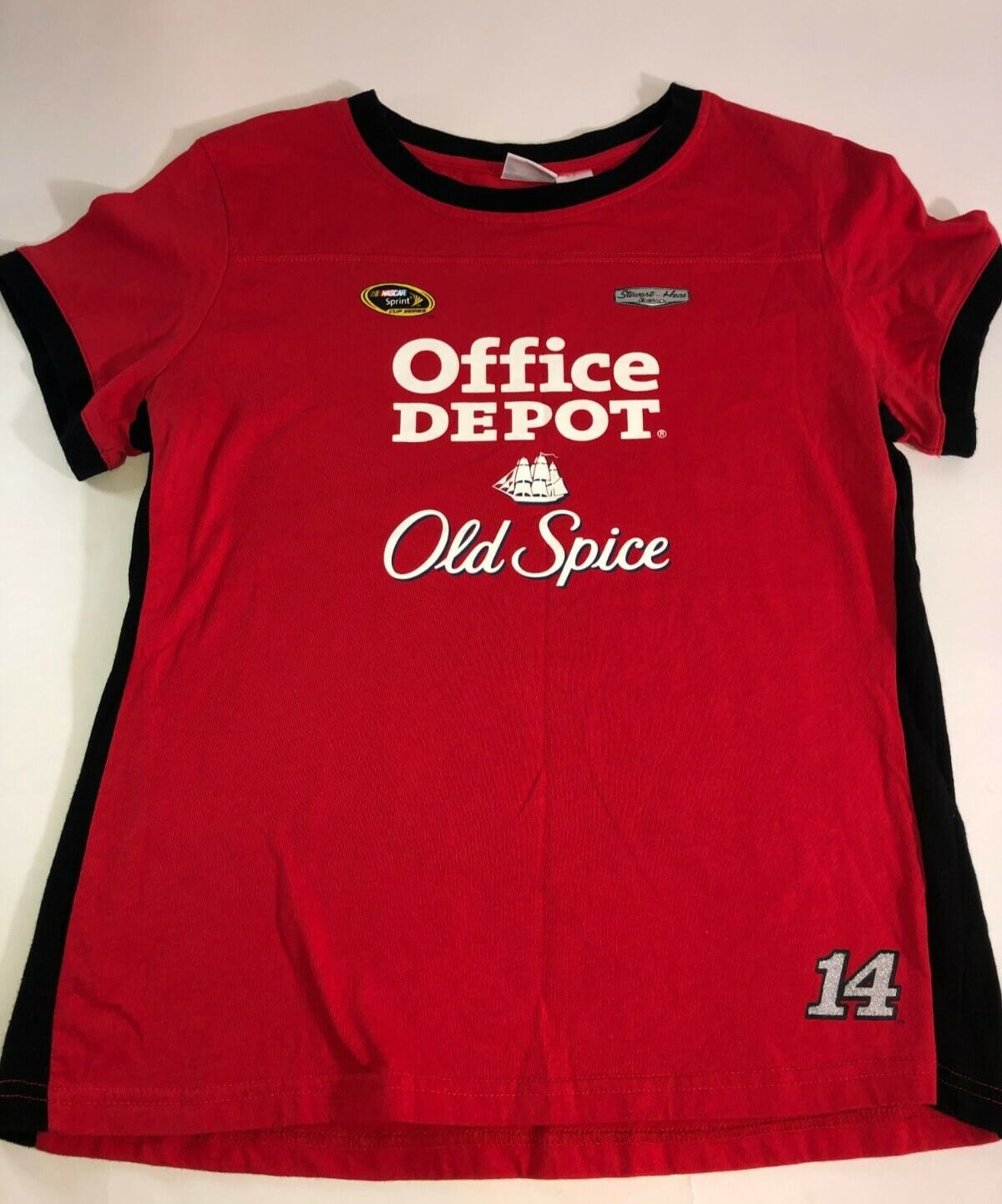 Womens Nascar Tony Stewart #14 Sponsor Tshirt Red Size L