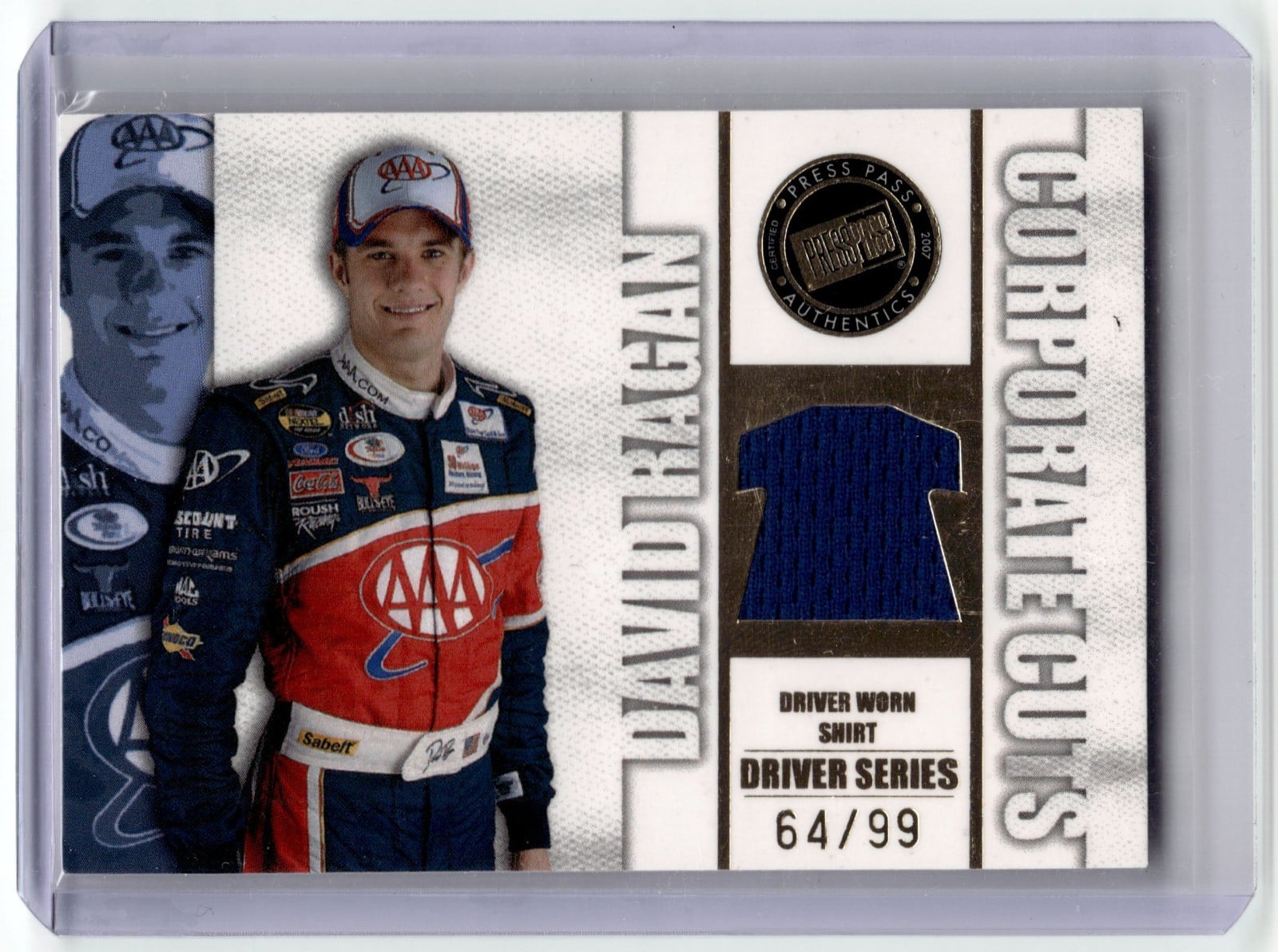2007 Traks Corporate Cuts Driver David Ragan #CCD3 Shirt NASCAR /99