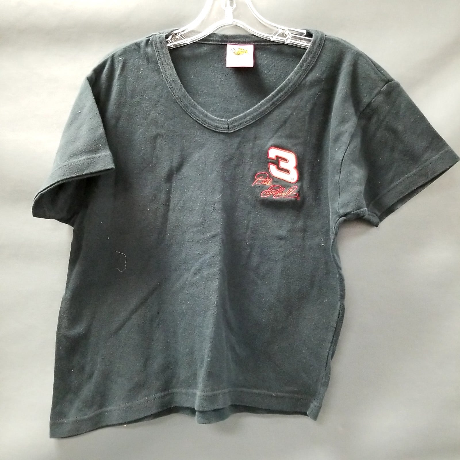 Vintage Winners Circle Women's Black Dale Earnhardt #3 Crop Top T Shirt Sz XL