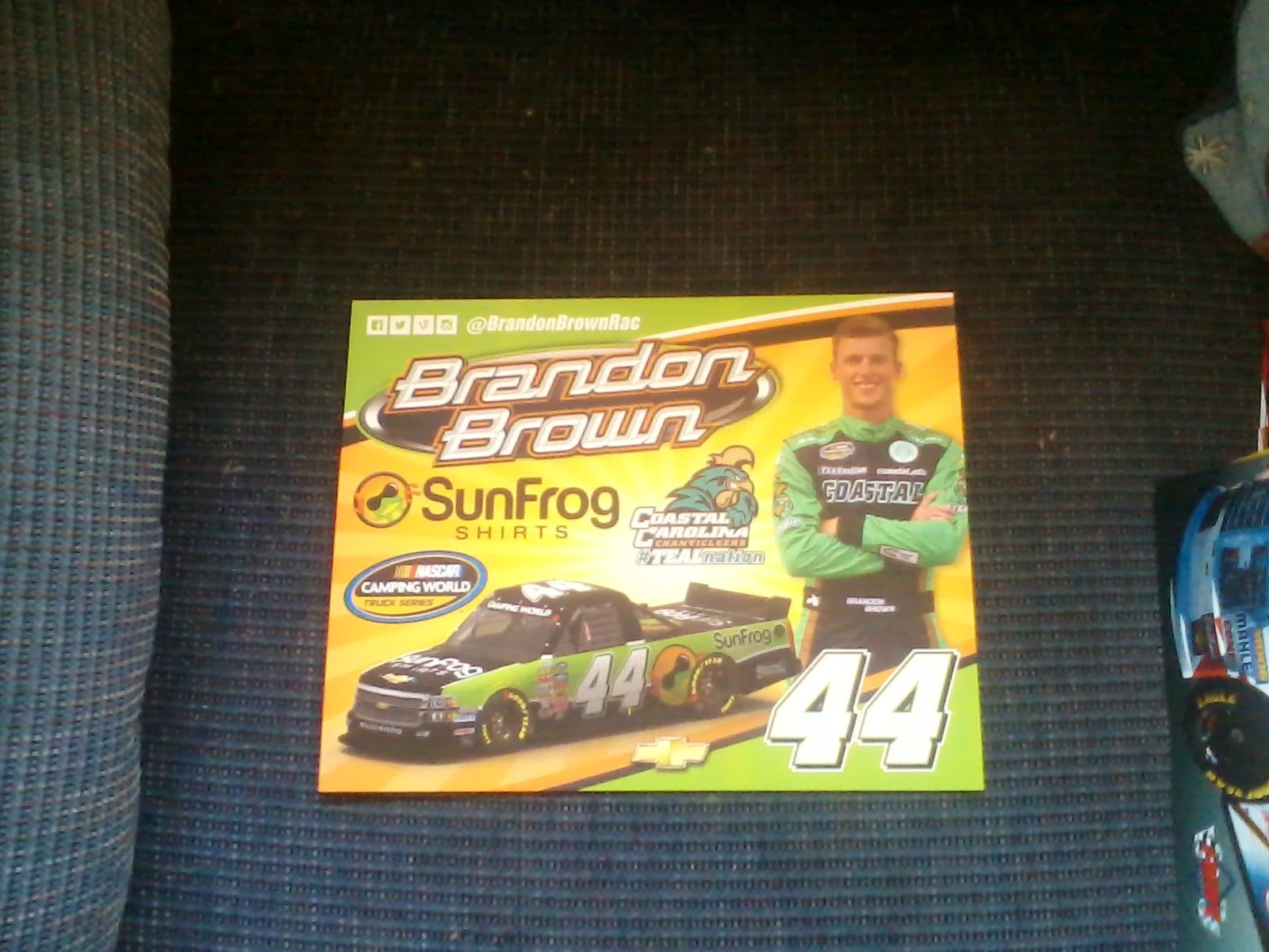 2017 BRANDON BROWN #44 SUNFROG SHIRTS NASCAR POSTCARD